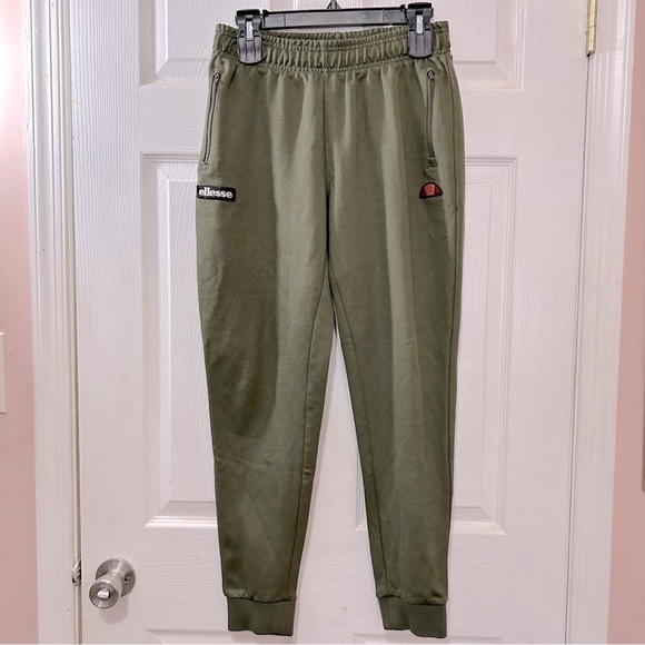 Ellesse Other - Ellesse Joggers Sweatpants Men's Size Small Green Olive Drawstring Elastic Waist